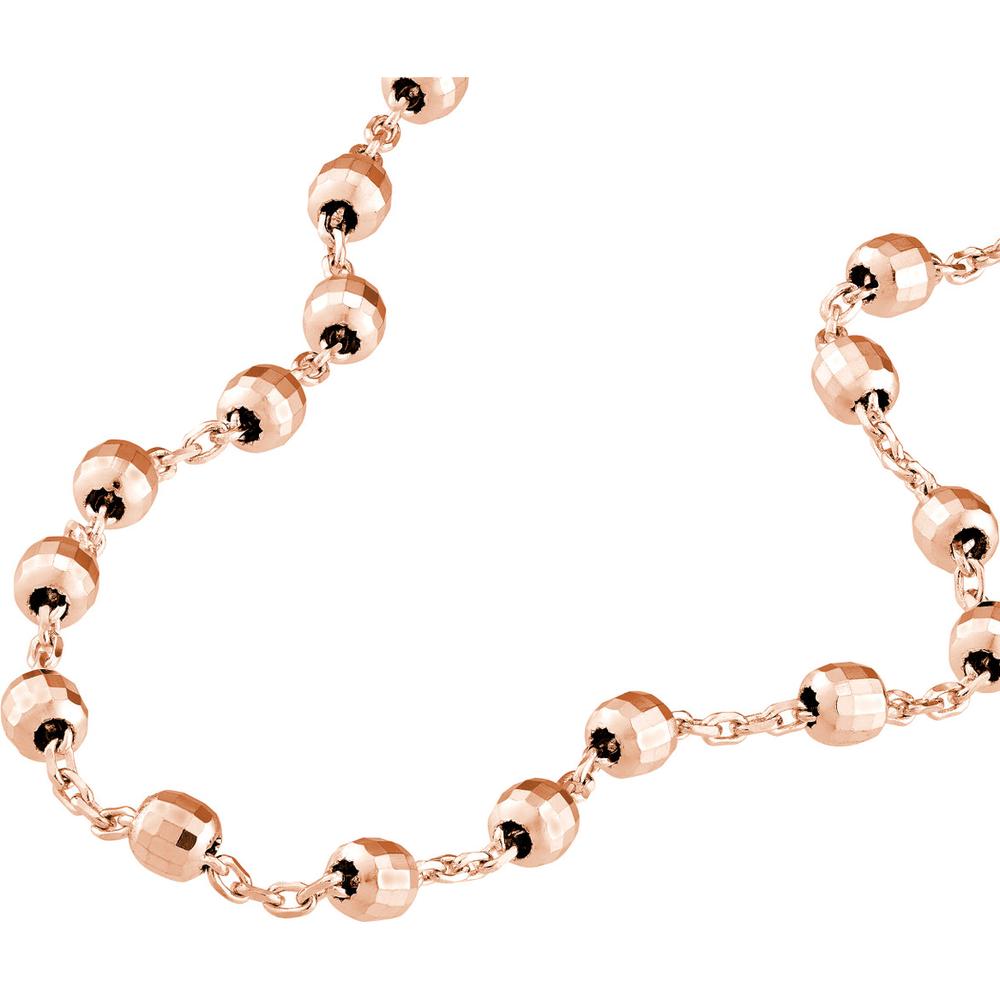 Olas d'Oro - 14K Rose Gold Adjustable Diamond Cut Beaded Bracelet
