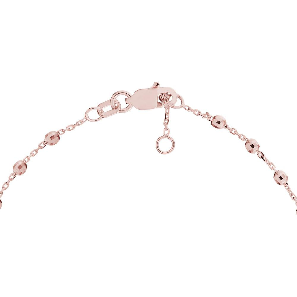 Olas d'Oro - 14K Rose Gold Adjustable Diamond Cut Beaded Bracelet