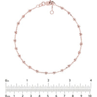 Olas d'Oro - 14K Rose Gold Adjustable Diamond Cut Beaded Bracelet