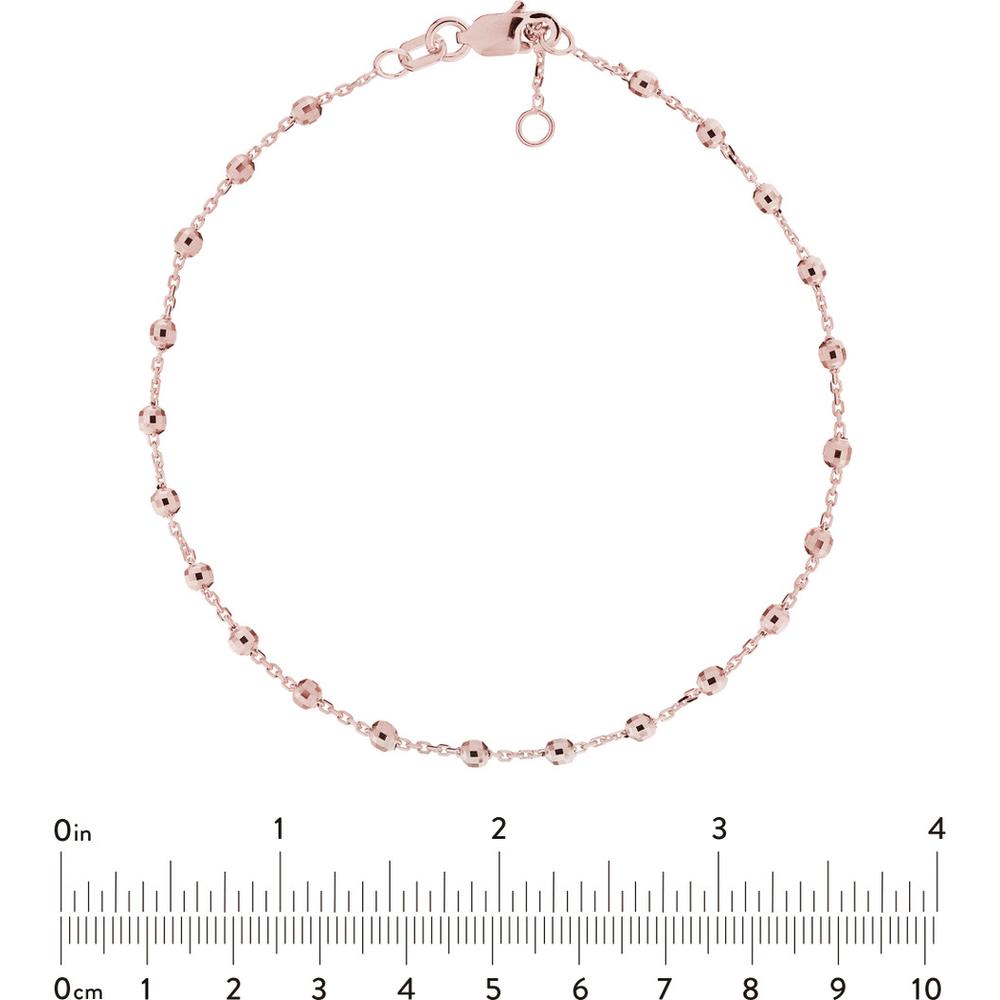 Olas d'Oro - 14K Rose Gold Adjustable Diamond Cut Beaded Bracelet