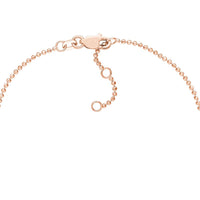 Olas d'Oro - 14K Rose Gold Adjustable Diamond Cut Beaded Chain Bracelet with 0.03 Carat Diamond
