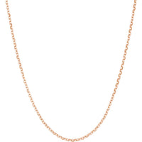 Olas d'Oro - 14K Rose Gold Adjustable Diamond-Cut Cable Chain Necklace with Lobster Clasp 18 Inch Length