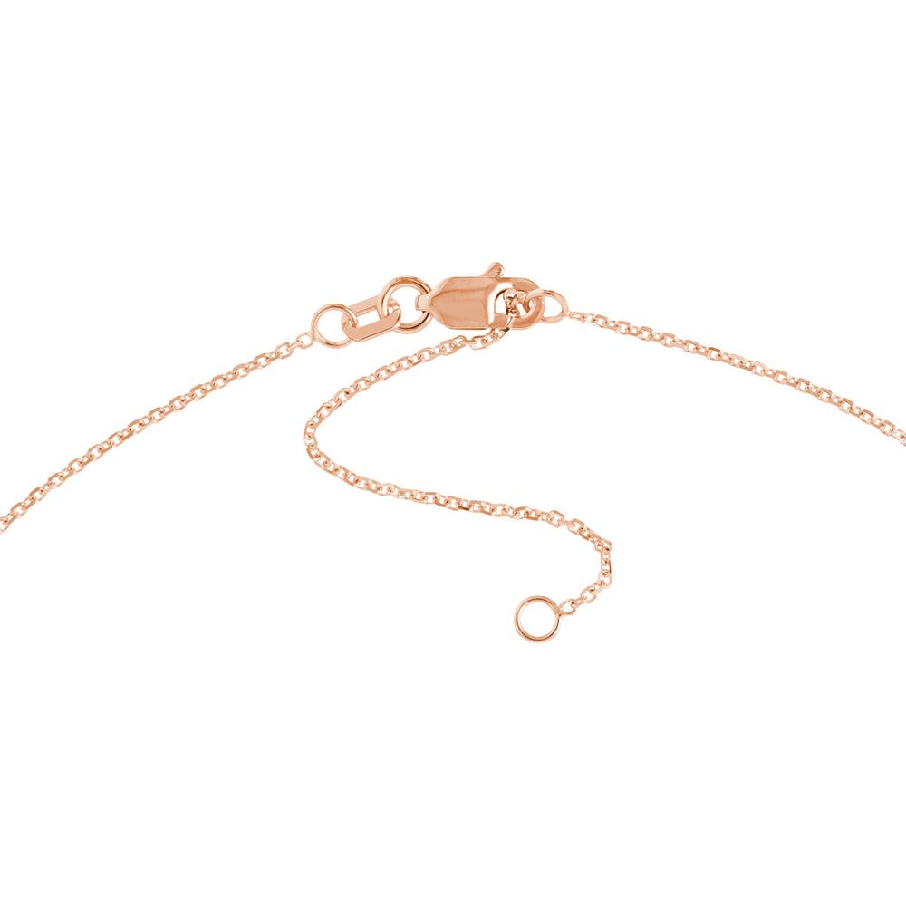 Olas d'Oro - 14K Rose Gold Adjustable Diamond-Cut Cable Chain Necklace with Lobster Clasp 18 Inch Length