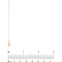Olas d'Oro - 14K Rose Gold Adjustable Diamond-Cut Cable Chain Necklace with Lobster Clasp 18 Inch Length
