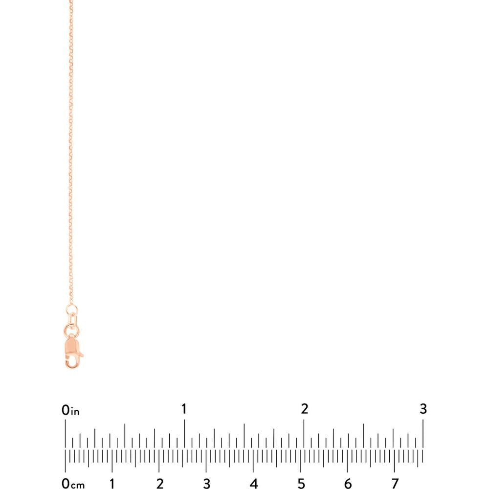 Olas d'Oro - 14K Rose Gold Adjustable Diamond-Cut Cable Chain Necklace with Lobster Clasp 18 Inch Length