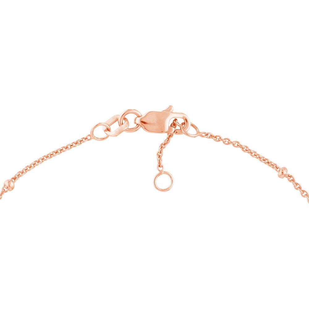 Olas d'Oro - 14K Rose Gold Adjustable Diamond Star Bezel Bracelet - 0.12 Carat Total Diamond Weight