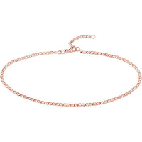 Olas d'Oro - 14K Rose Gold Adjustable Flat Mariner Chain Anklet - 9-10 inches, 1.93 Grams Average Weight