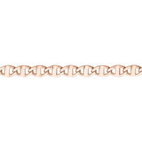 Olas d'Oro - 14K Rose Gold Adjustable Flat Mariner Chain Anklet - 9-10 inches, 1.93 Grams Average Weight