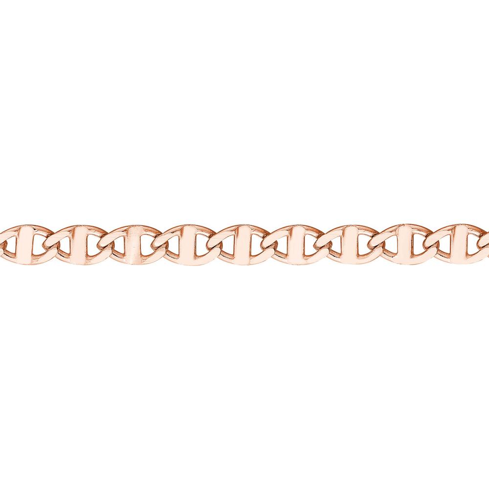 Olas d'Oro - 14K Rose Gold Adjustable Flat Mariner Chain Anklet - 9-10 inches, 1.93 Grams Average Weight