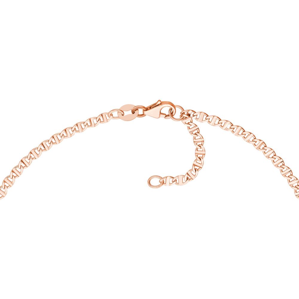 Olas d'Oro - 14K Rose Gold Adjustable Flat Mariner Chain Anklet - 9-10 inches, 1.93 Grams Average Weight