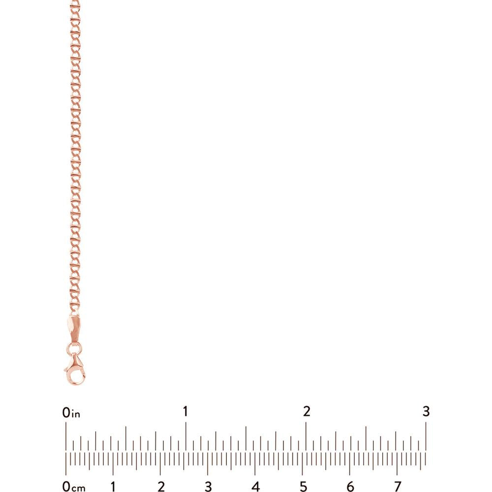 Olas d'Oro - 14K Rose Gold Adjustable Flat Mariner Chain Anklet - 9-10 inches, 1.93 Grams Average Weight