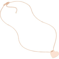 Olas d'Oro - 14K Rose Gold Adjustable Heart Plate Engravable Necklace - 3.50 Grams Weight