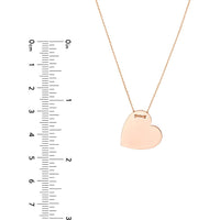 Olas d'Oro - 14K Rose Gold Adjustable Heart Plate Engravable Necklace - 3.50 Grams Weight