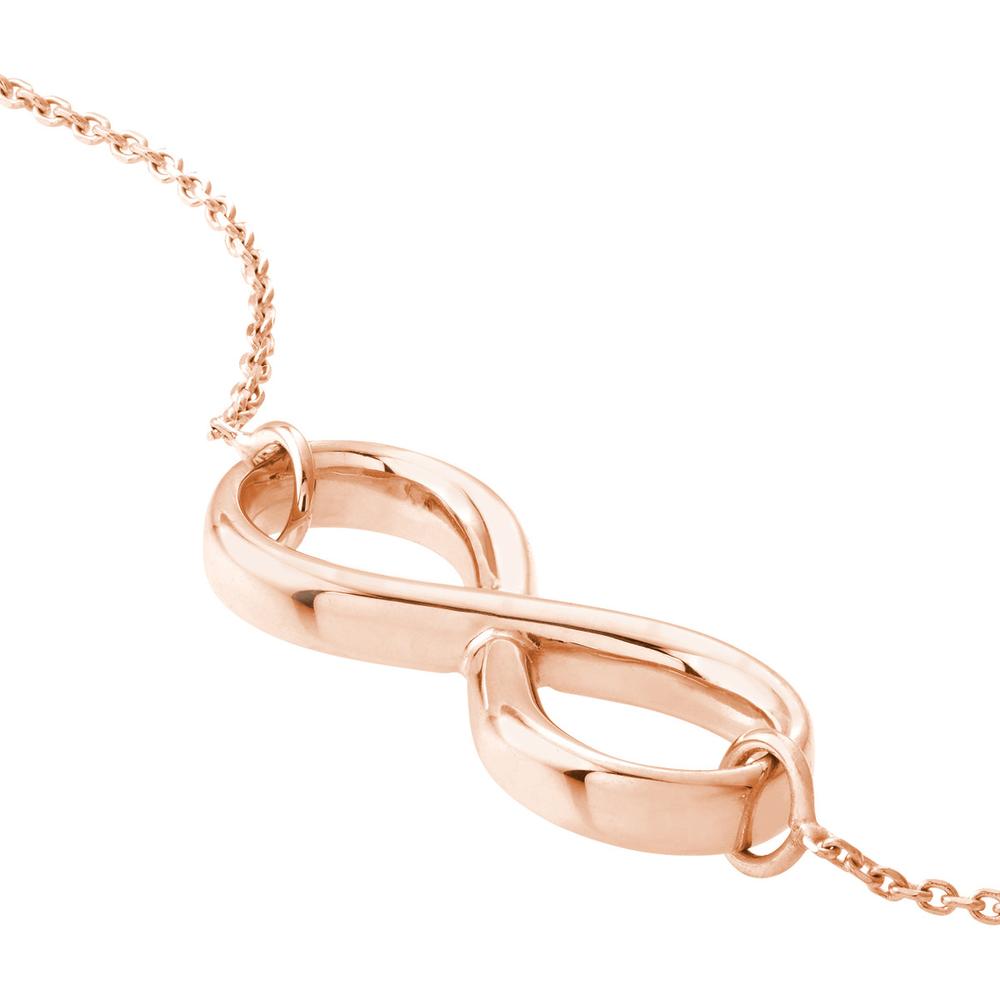 Olas d'Oro - 14K Rose Gold Adjustable Infinity Necklace - 3.25g