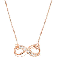 Olas d'Oro - 14K Rose Gold Adjustable Infinity Necklace with 1/15 Carat Total Diamond Weight