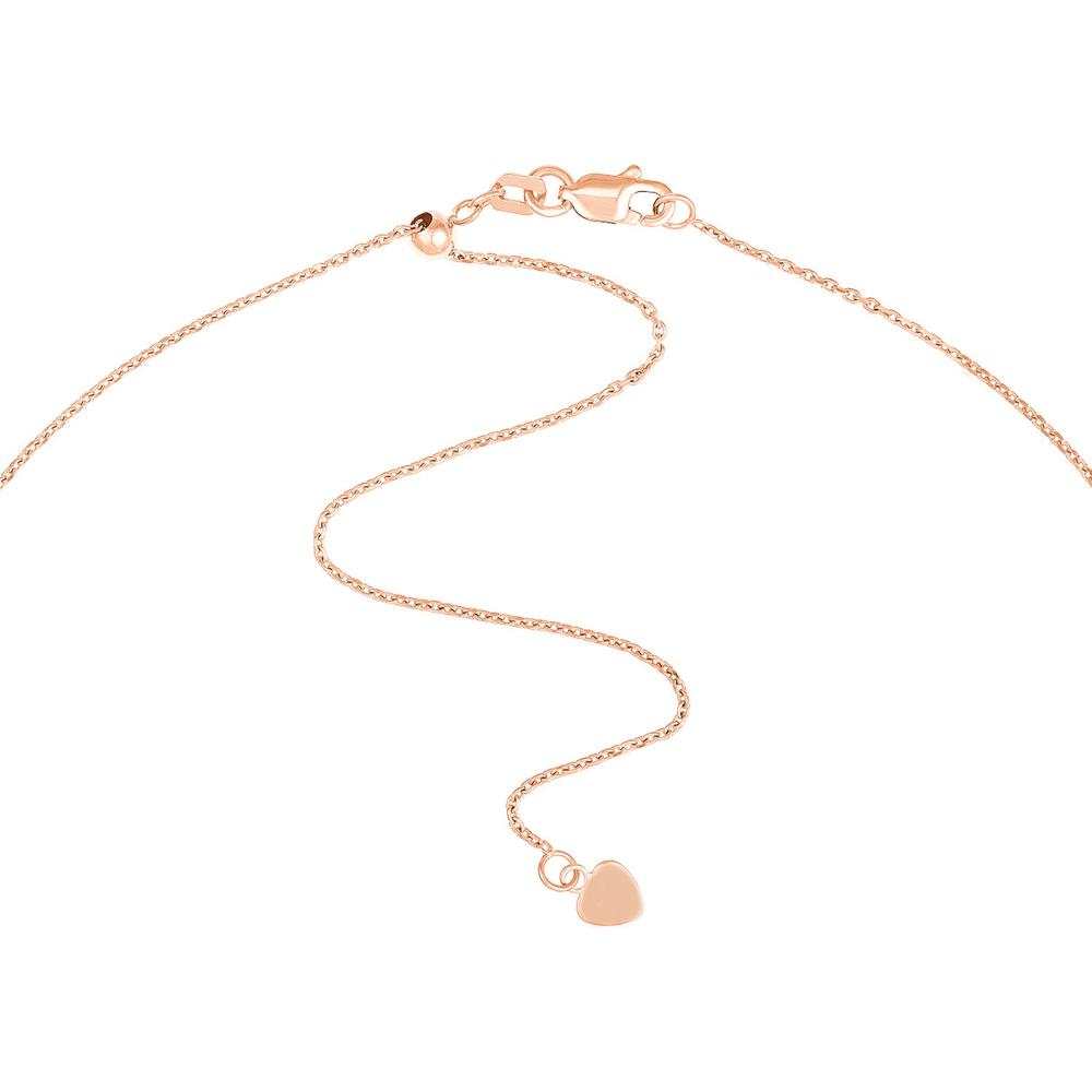 Olas d'Oro - 14K Rose Gold Adjustable Mini Disc Dangle Choker Necklace with Sliding Bead Mechanism
