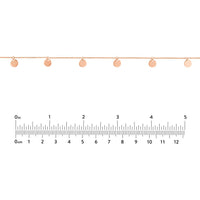 Olas d'Oro - 14K Rose Gold Adjustable Mini Disc Dangle Choker Necklace with Sliding Bead Mechanism