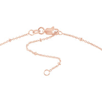 Olas d'Oro - 14K Rose Gold Adjustable Necklace with Diamond Bezels and Bead Stations - 0.27 Carat Total Diamond Weight