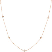 Olas d'Oro - 14K Rose Gold Adjustable Necklace with Diamond Star Bezels - 0.27 Carat Total Diamond Weight