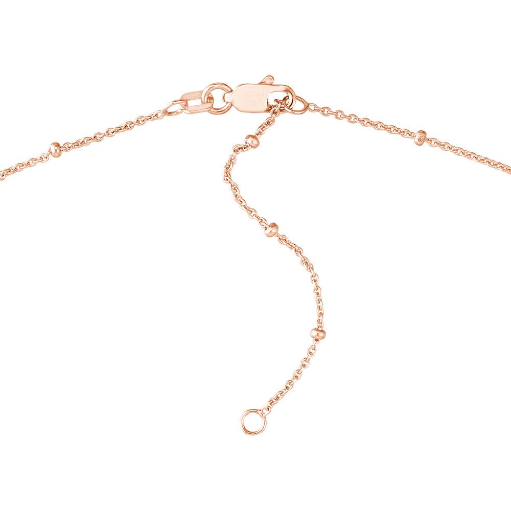 Olas d'Oro - 14K Rose Gold Adjustable Necklace with Diamond Star Bezels - 0.27 Carat Total Diamond Weight