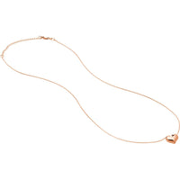 Olas d'Oro - 14K Rose Gold Adjustable Puffy Heart Necklace - 2.03 Grams