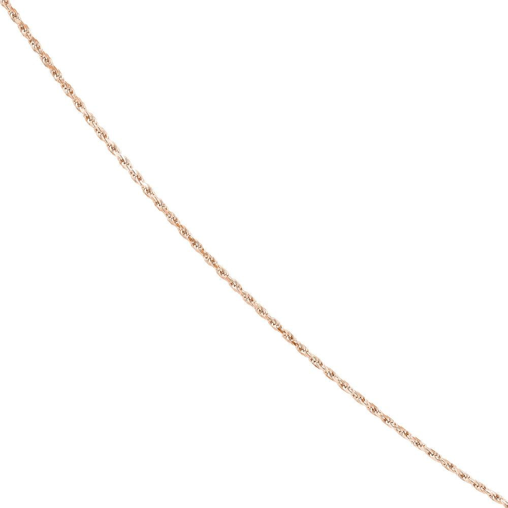 Olas d'Oro - 14K Rose Gold Adjustable Rope Chain Necklace with Silicone Slider - 22 inches, 3.25 grams