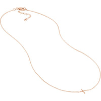 Olas d'Oro - 14K Rose Gold Adjustable Sideways Cross Pendant Necklace 1.79 Grams
