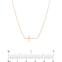 Olas d'Oro - 14K Rose Gold Adjustable Sideways Cross Pendant Necklace 1.79 Grams