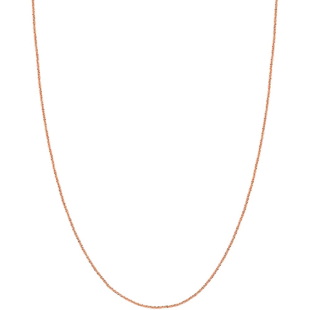 Olas d'Oro - 14K Rose Gold Adjustable Sparkle Chain Necklace with Silicone Slider - 22" Length