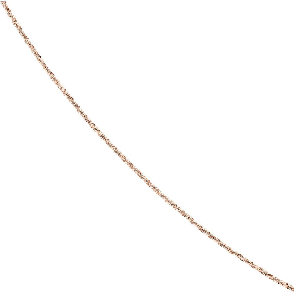 Olas d'Oro - 14K Rose Gold Adjustable Sparkle Chain Necklace with Silicone Slider - 22" Length