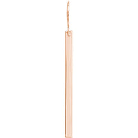 Olas d'Oro - 14K Rose Gold Bar Dangle Earrings with Fish Hook Closure - 2.75 Grams Total Weight