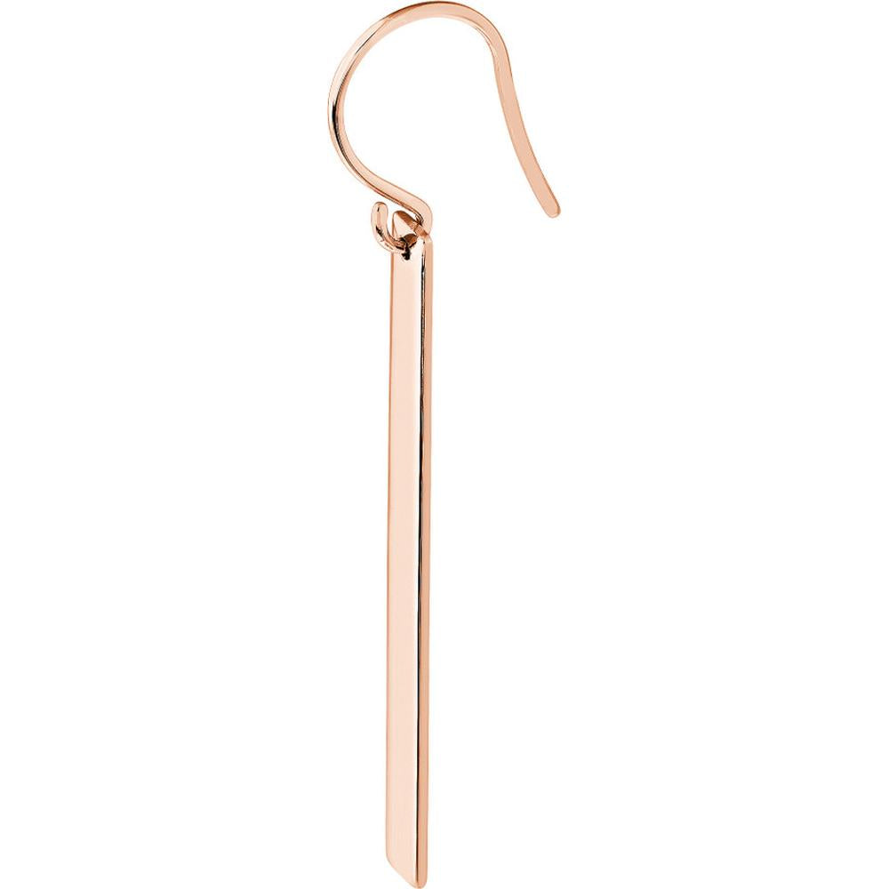 Olas d'Oro - 14K Rose Gold Bar Dangle Earrings with Fish Hook Closure - 2.75 Grams Total Weight