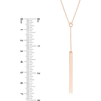 Olas d'Oro - 14K Rose Gold Bar Lariat Adjustable Necklace with Personalized Engraving - 2.85g
