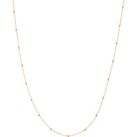 Olas d'Oro - 14K Rose Gold Bead Station Adjustable Necklace with Lobster Clasp