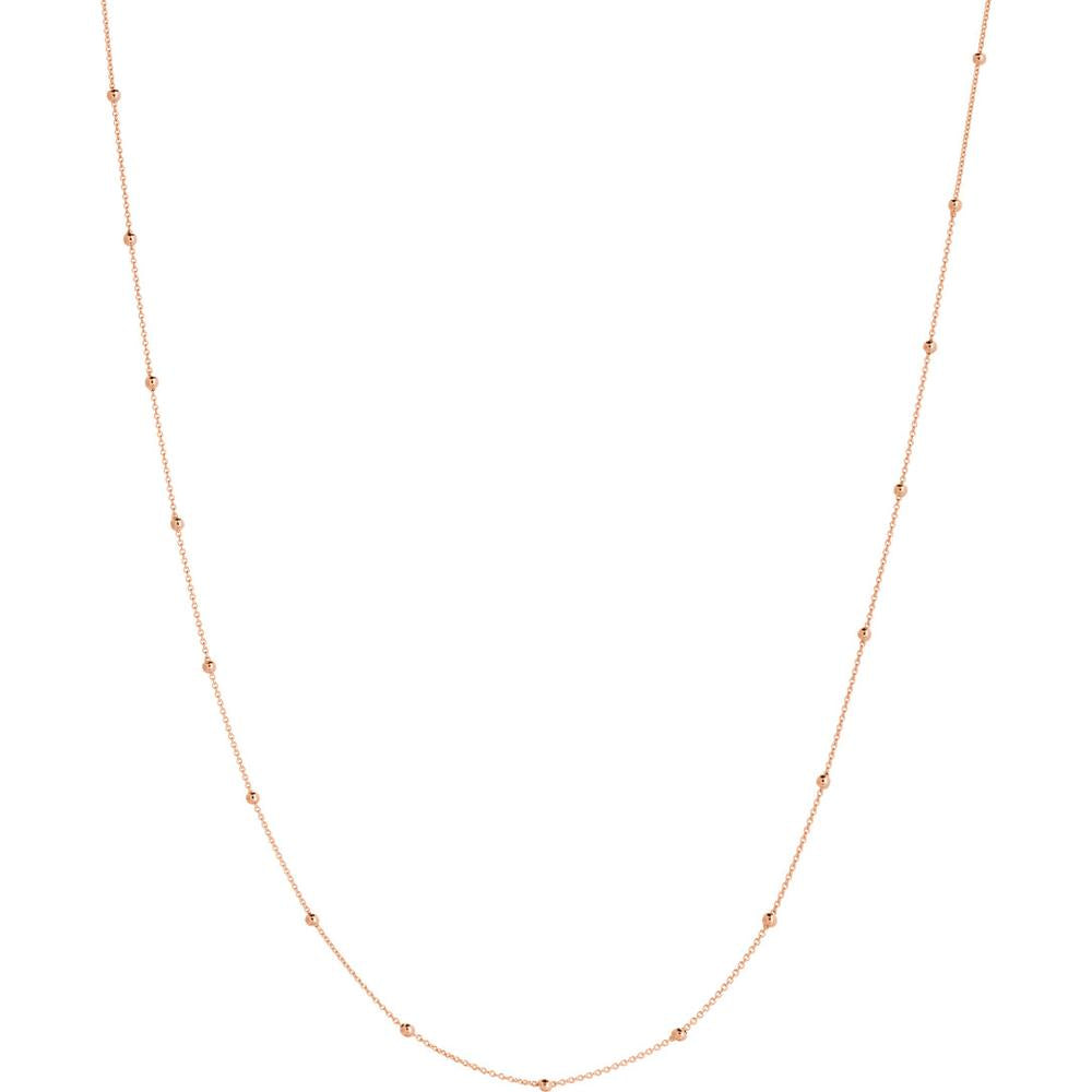 Olas d'Oro - 14K Rose Gold Bead Station Adjustable Necklace with Lobster Clasp