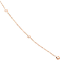 Olas d'Oro - 14K Rose Gold Bead Station Adjustable Necklace with Lobster Clasp