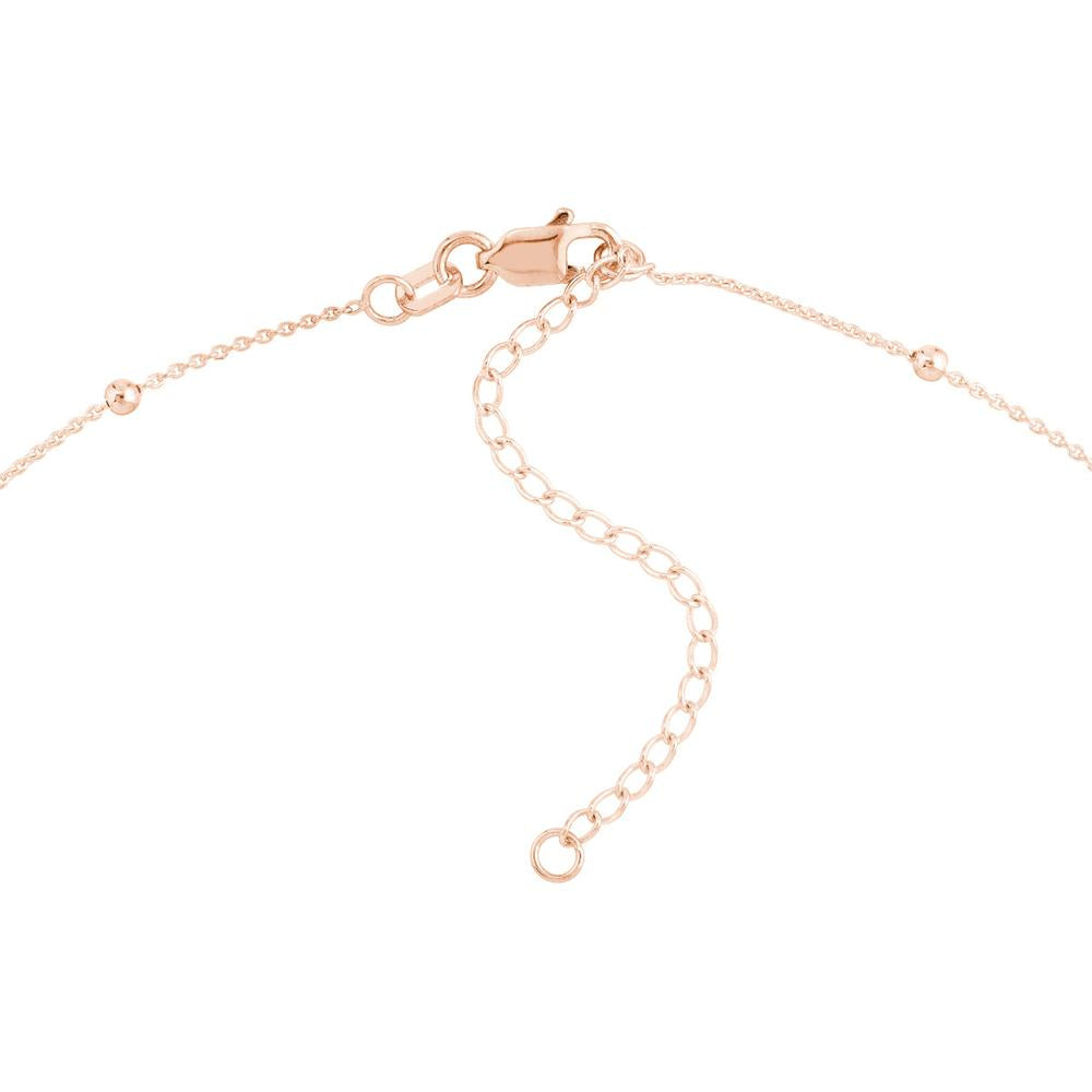 Olas d'Oro - 14K Rose Gold Bead Station Adjustable Necklace with Lobster Clasp