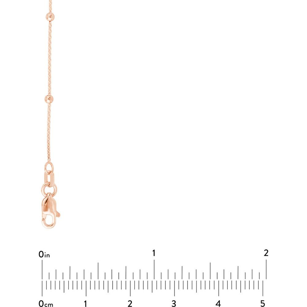 Olas d'Oro - 14K Rose Gold Bead Station Adjustable Necklace with Lobster Clasp