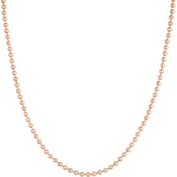 Olas d'Oro - 14K Rose Gold Beaded Chain Necklace - 20" Length - 3mm Beads - 15.21 grams
