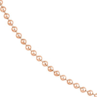 Olas d'Oro - 14K Rose Gold Beaded Chain Necklace - 20" Length - 3mm Beads - 15.21 grams