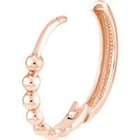 Olas d'Oro - 14K Rose Gold Beaded Huggie Hoop Earrings 1.72 Grams