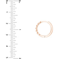 Olas d'Oro - 14K Rose Gold Beaded Huggie Hoop Earrings 1.72 Grams