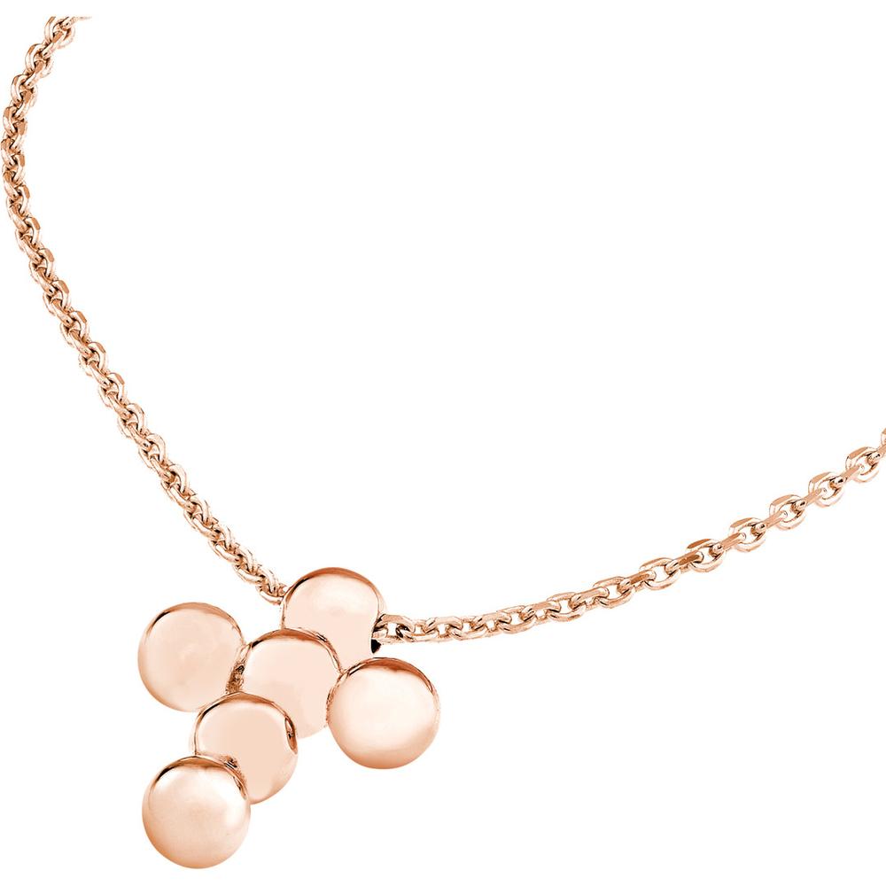 Olas d'Oro - 14K Rose Gold Beaded Mini Cross Adjustable Necklace - 2.59 Grams