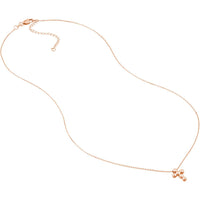 Olas d'Oro - 14K Rose Gold Beaded Mini Cross Adjustable Necklace - 2.59 Grams