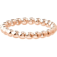 Olas d'Oro - 14K Rose Gold Beaded Wire Band Ring - Size 6 - 1.60 Grams Weight