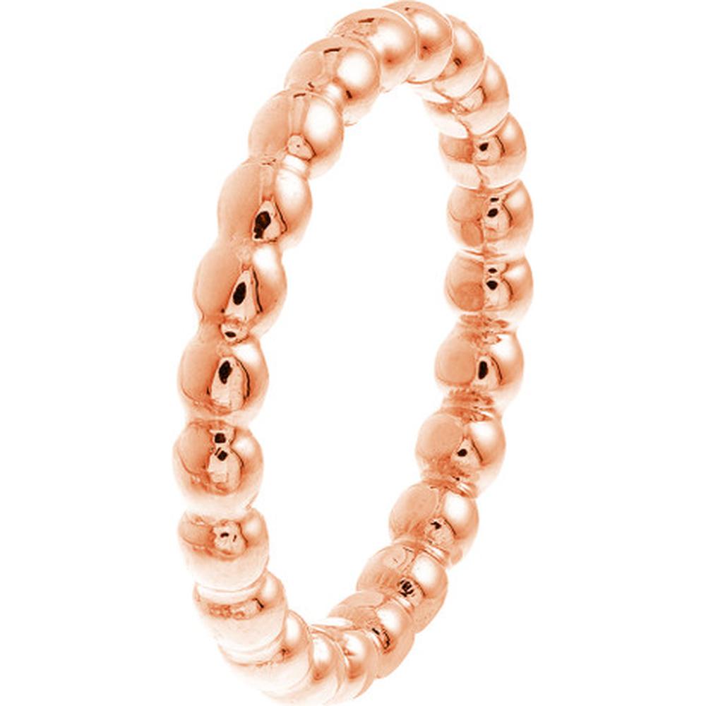 Olas d'Oro - 14K Rose Gold Beaded Wire Band Ring Size 8