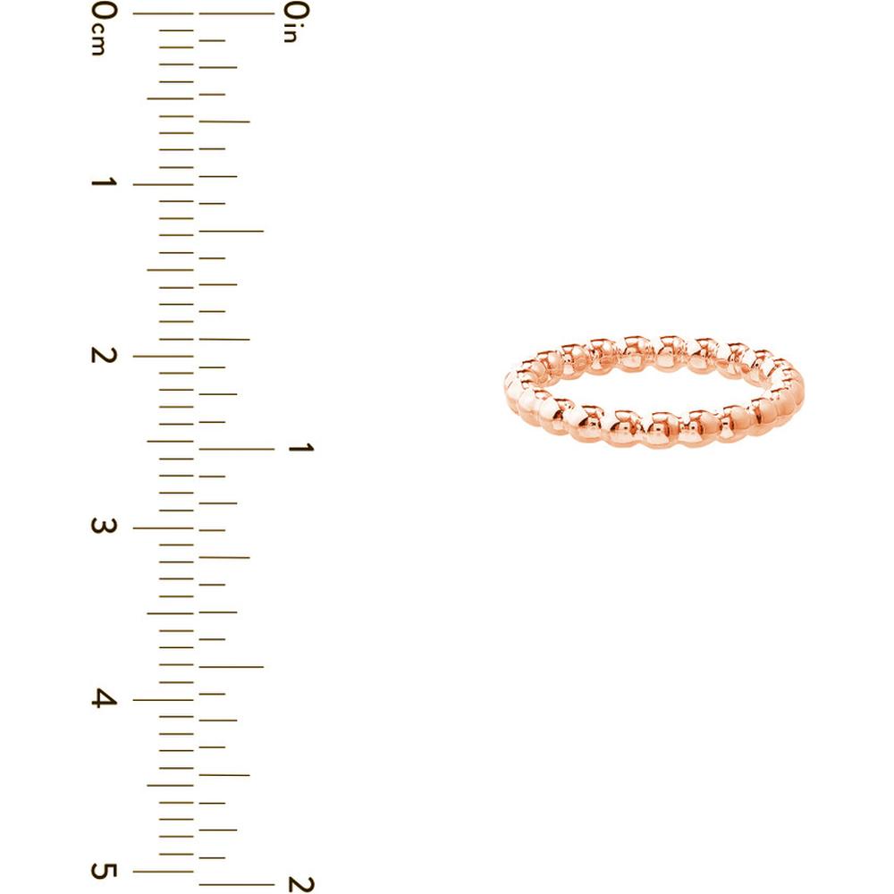 Olas d'Oro - 14K Rose Gold Beaded Wire Band Ring Size 8