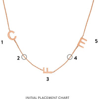 Olas d'Oro - 14K Rose Gold Block Initials Station Necklace for Women