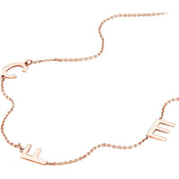 Olas d'Oro - 14K Rose Gold Block Initials Station Necklace for Women