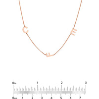 Olas d'Oro - 14K Rose Gold Block Initials Station Necklace for Women